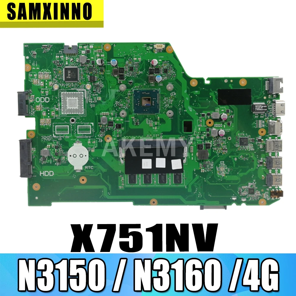 SAMXINNO X751NV оригинальная материнская плата ASUS X751NA X751N Материнская ноутбука с 4GB-RAM N3150