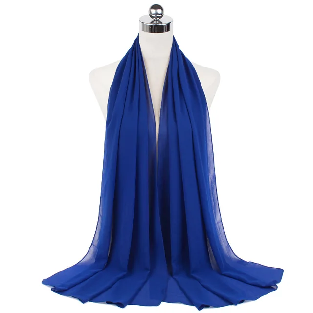 High Quality Good Stitching Stitch Plain Premium Heavy Chiffon Hijab Scarf Malaysian Women's Scarves Hijabs Long Shawl Shawls 46