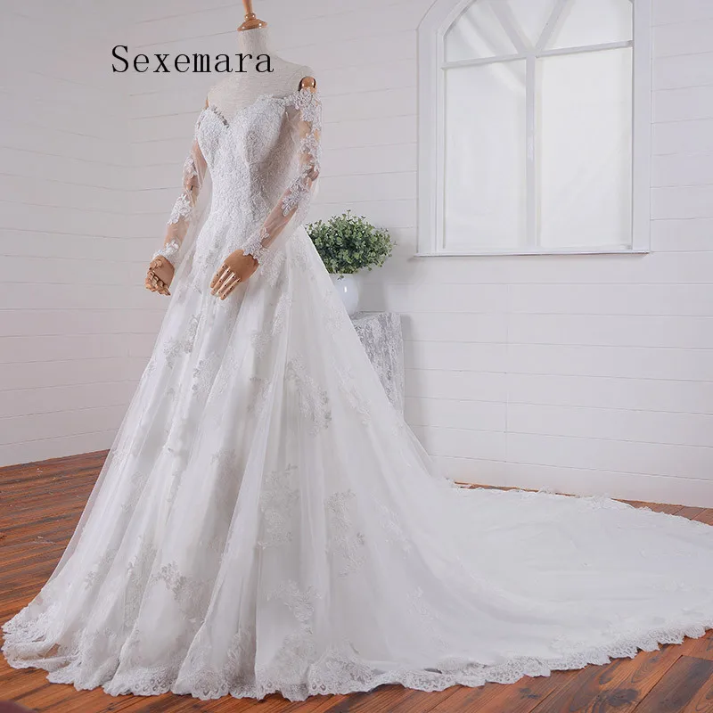 Романтическая модная одежда с длинными рукавами; vestido de novia Casamento; кружевное винтажное платье трапециевидной формы с аппликацией; коллекция года; платья для мамы невесты
