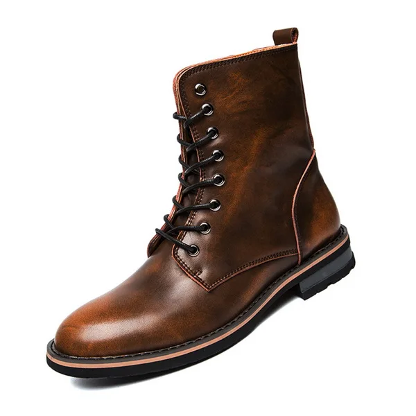 Hot Selling Men Military Shoes Leather Martin Boots EU 38-44 Men Winter Lace-Up Fashion Shoes Brown / Wine Red Hot Selling Men Military Shoes Leather Martin Boots EU 38-44 Men Winter Lace-Up Fashion Shoes Brown / Wine Red