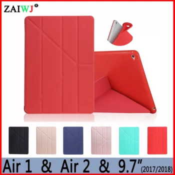 

Case for iPad 9.7 inch 2017 2018 release Air 1 2 soft silicone shell for ipad 5th 6th Smart sleep wake up function deform cover