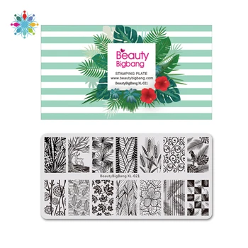 

XL-021 6*12cm Rectangle Autumn Leaf Pattern Nail Art Stamp Nail Stamping Plates Template Image Plate Stencils Tls