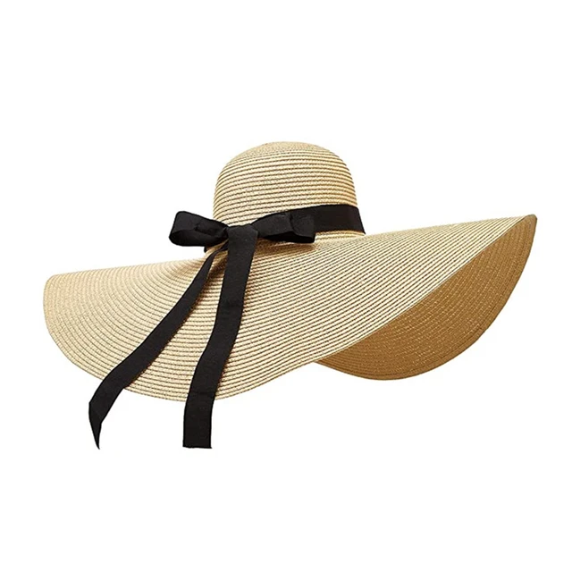 Wide-Brim Straw Sun Hat for Women