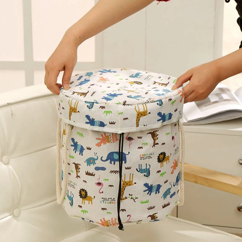 

Kids Play Toy Clean-up Storage Bag Container Multifunctional Portable Toys Storage Bag Waterproof Organizer Bucket Bags 30x30cm
