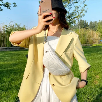 

Messenger bag 2020 Small Solid Color Waist Packs Women Fashion Summer Chest Bags woemn Fashion Phone Purses Chain Waist bag