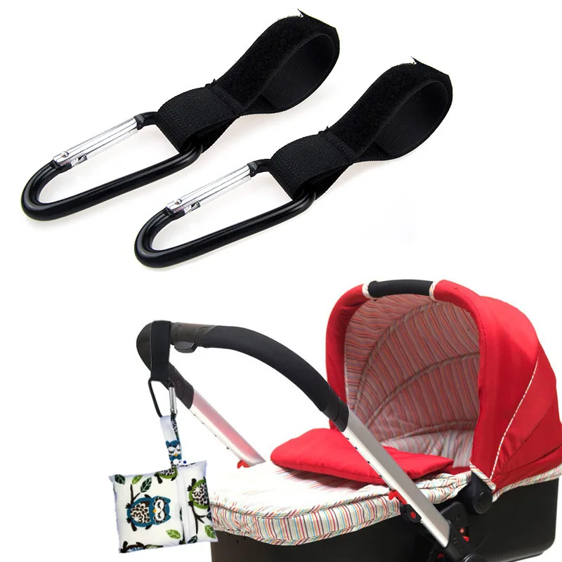 

Stroller hook Metal utility vehicle with carabiner Nylon Velcro Button Environmentally friendly