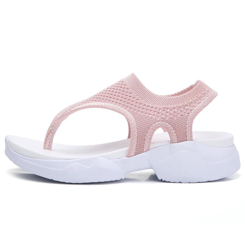 

Plus Size 36-43 Women Summer Shoes 2019 Ladies Sandals Peep Toe Casual Flat Flip-Flop Air Mesh Platform Women Sandalias Mujer