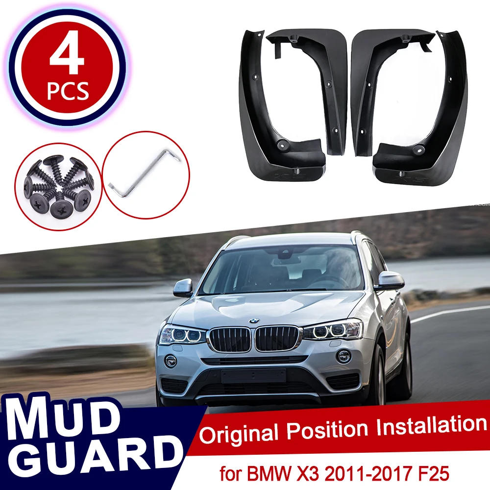 4 шт./комплект брызговики для BMW X3 F25 2011 2017|Наклейки на автомобиль| |
