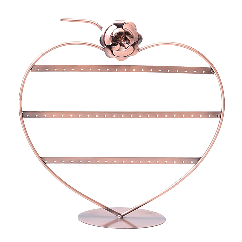 

Copper Color Heart-Shaped Rose Tree Earring Holder Oraganizer Display