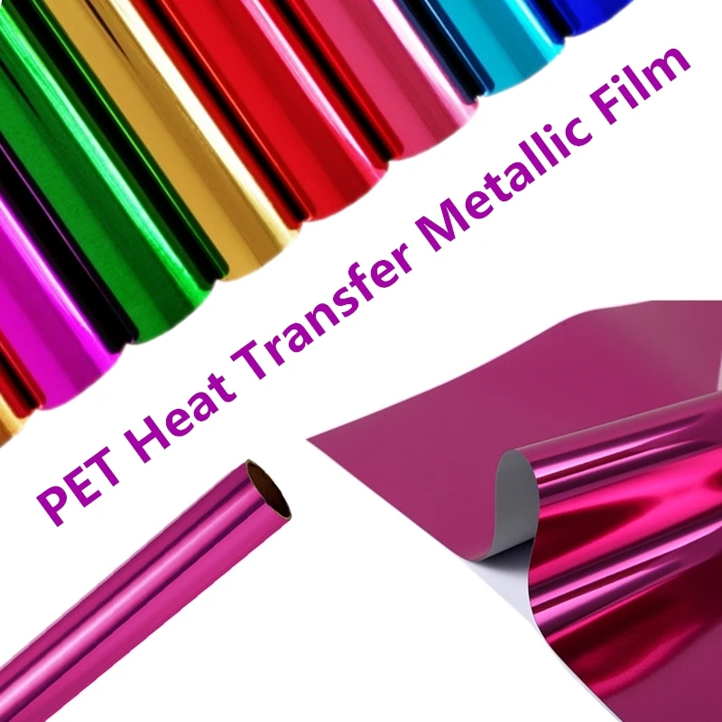 50cmx25M In Roll Heat Press Vinyl DIY T-Shirt Metallic Glossy Foil