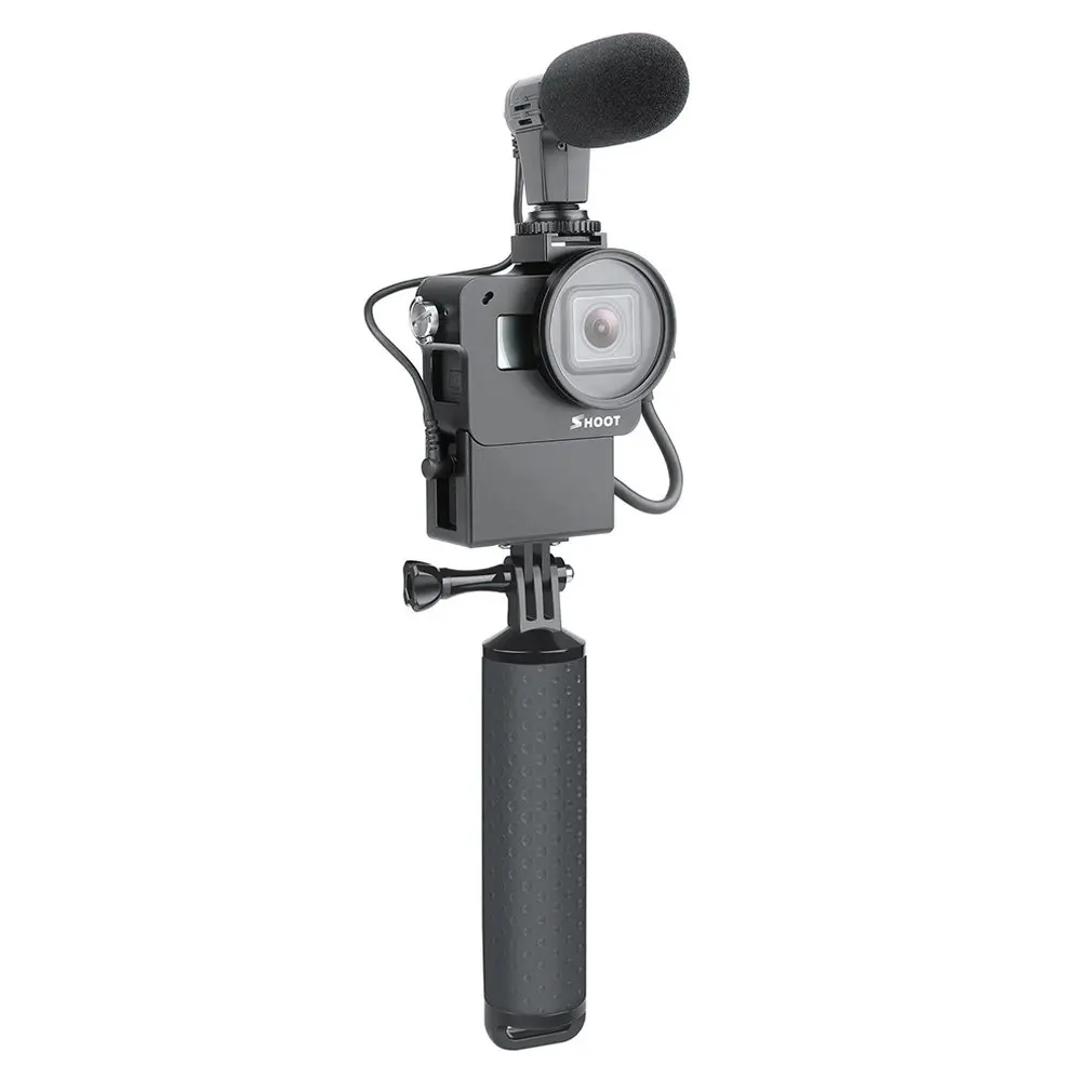 Для GOPRO5/6 plus/7 клетка для собак с ЧПУ чехол С микрофоном адаптер Разделение металлическая клетка для собак чехол