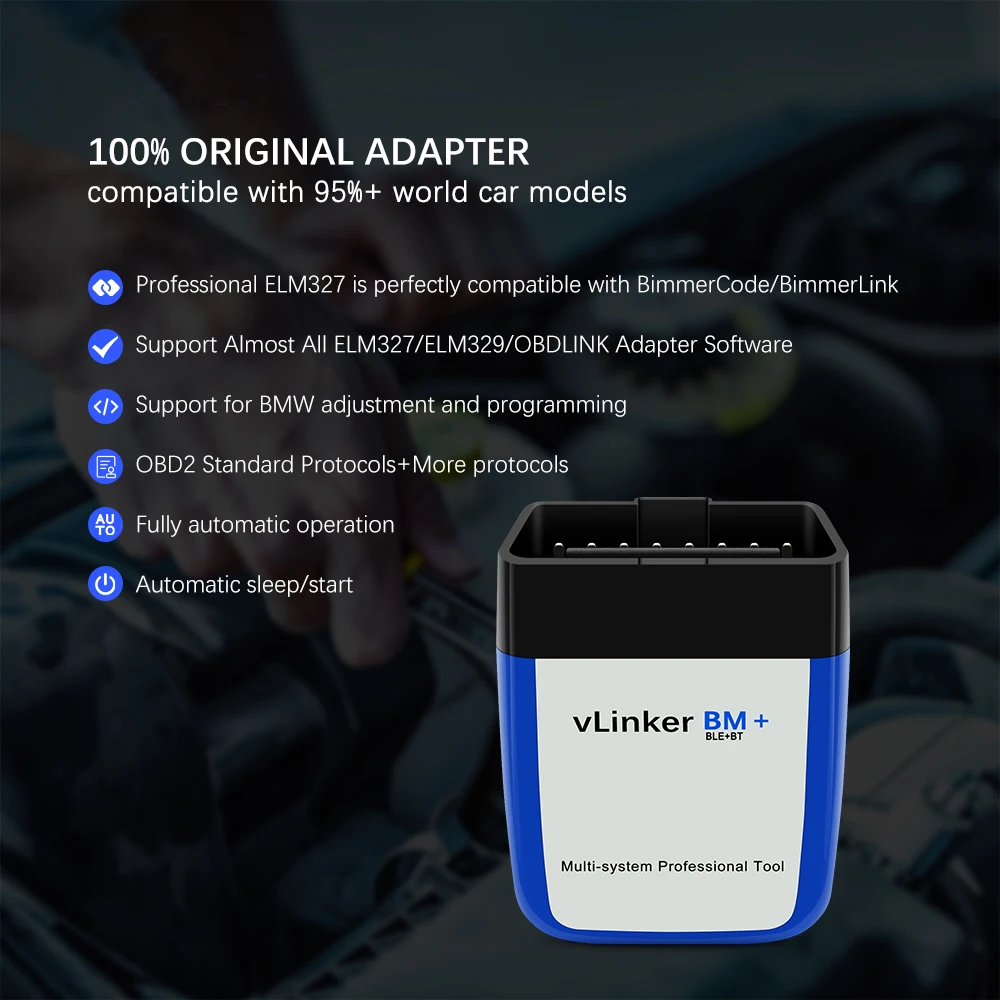 portable car battery charger Vgate vLinker BM+ For BMW Scanner Bluetooth 4.0 wifi OBD 2 Car Diagnostic Auto Tool ELM327 V2.2 vLinker BM automotive battery charger