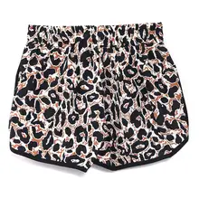 Женские летние винтажные шорты с высокой талией и леопардовым принтом, повседневные шорты с эластичной резинкой на талии, шорты с карманами