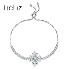 LicLiz модные уникальные циркониевые регулируемые браслеты с крестом для женщин, покрытые фианитами, цепочка из белого золота, очаровательные подарочные украшения LUB0213