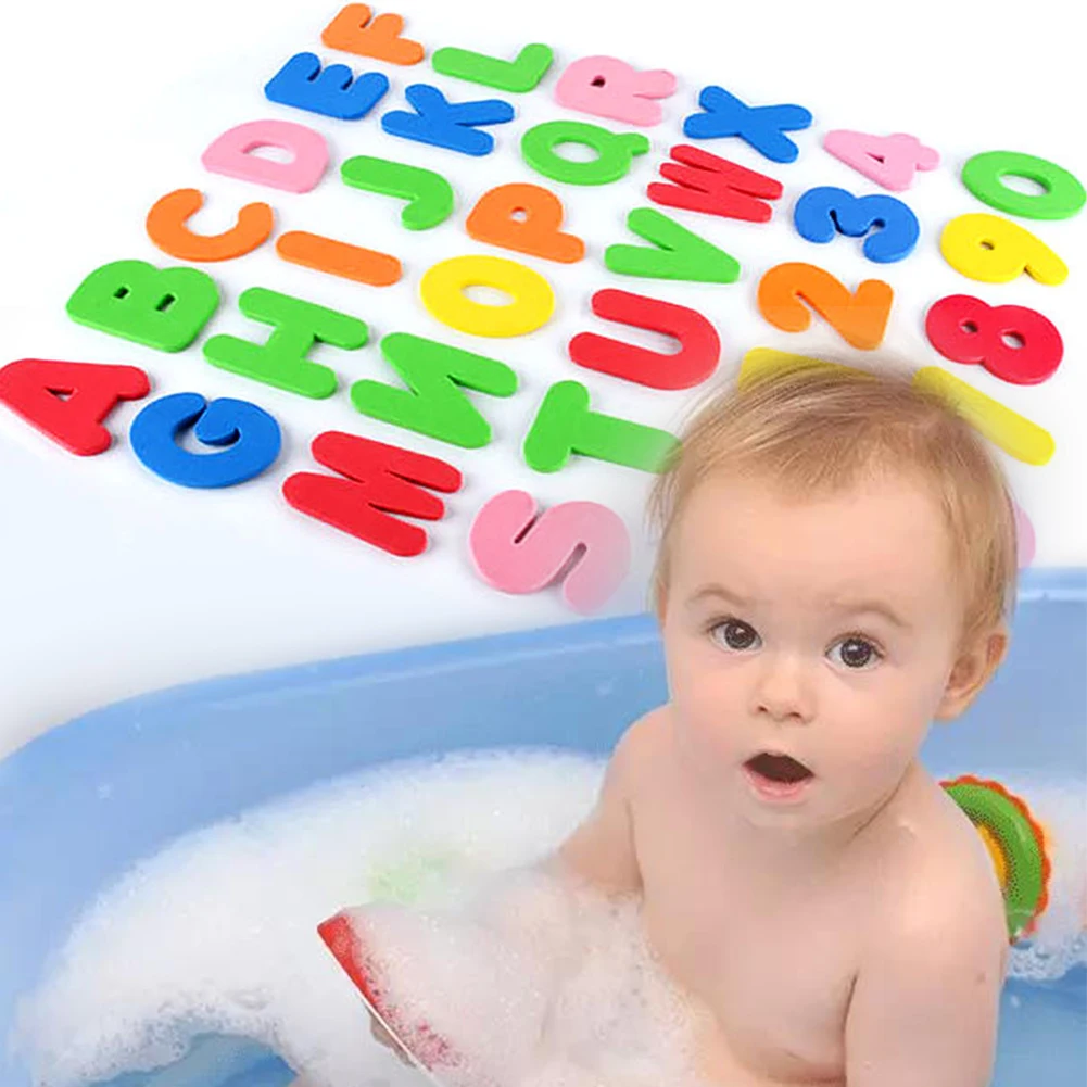 36 шт. нетоксичный Ванна буквы Baby и цифры мягкая игрушка обучающие игрушки для ванной узнать пены цветной самоклеящийся