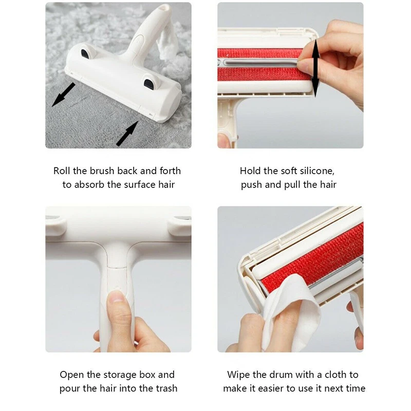 2-Way Pet Hair Remover ролик для удаления шерсти собаки кошки ворс самоочищающаяся одежда