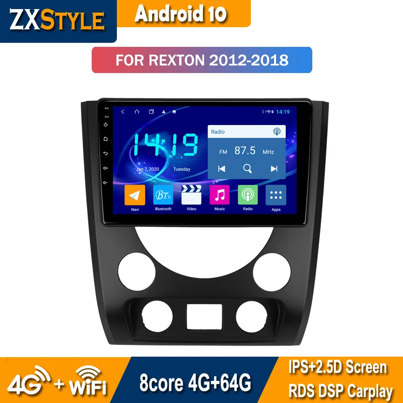 Автомобильная интеллектуальная система BT 4G Android 10 Для SsangYong Rexton Y290 III 3 2012-2017