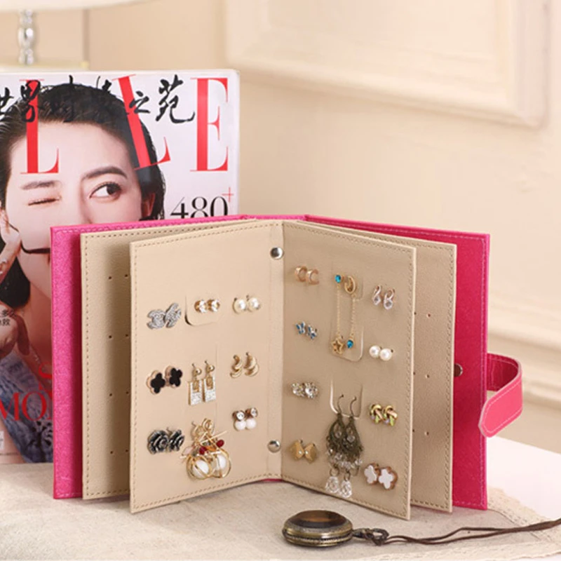 

Female Earrings Collection Pu Leather Earrings Storage Box Creative Jewelry Support Jewelry Organization Jewelry