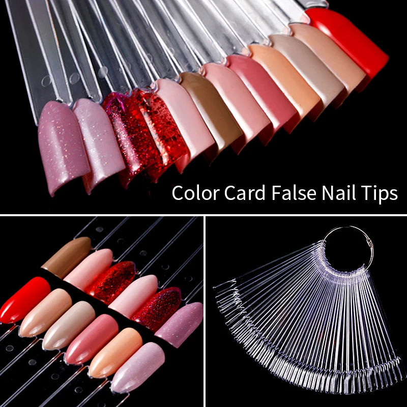 Nail Tips False Display Nature Clear Black Chart Ring Polish Palette Stand Design Tools Manicure Practice