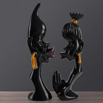 

European Decorative Arts Crafts Creative Ornaments Home Furnishing Abstract Black Couples Livingroom TV Cabinet Wedding Gifts