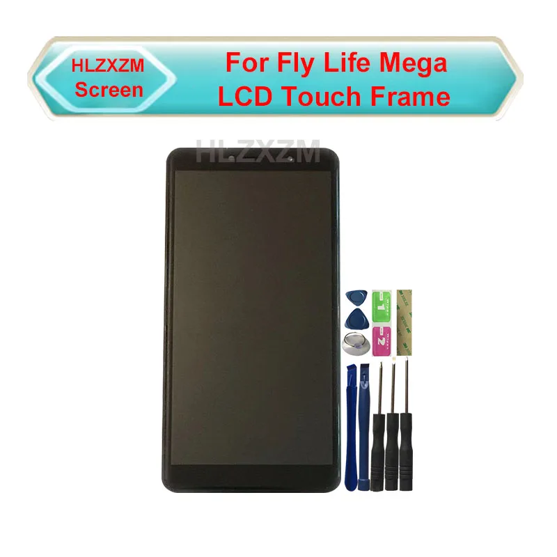 

For FLY Life Mega LCD Display With Touch Screen With Frame Digitizer Assembly Replacement +3M Sticker+ Tools