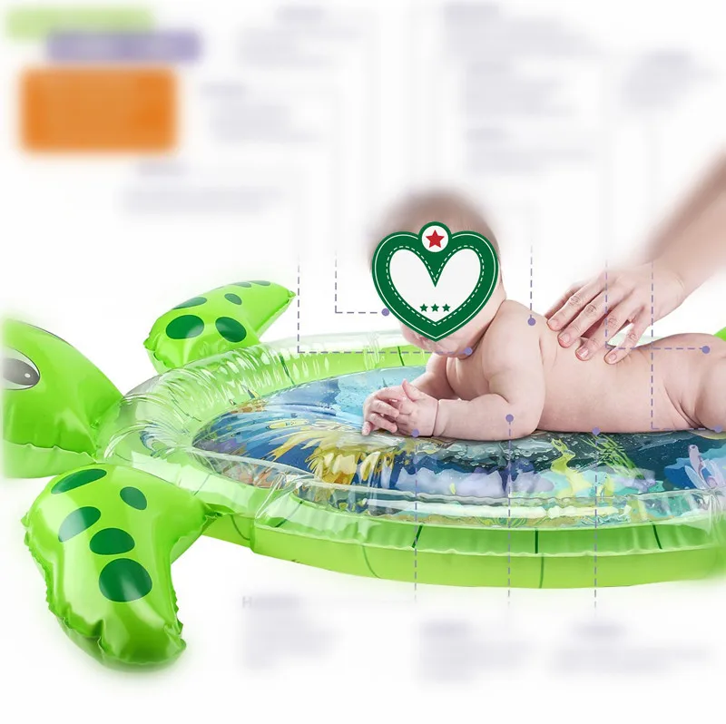 Новое Надувное детское водяное сиденье для младенцев с животиком, детский игровой коврик с черепашками для малышей, забавная подвижная игра, центр для сенсорных моторов
