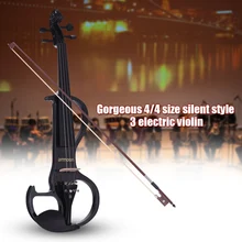 Ammoon полный размер 4/4 твердая древесина электрическая Тихая Скрипка Стиль Ebony гриф Peg подбородок задняя часть с чехлом тюнер