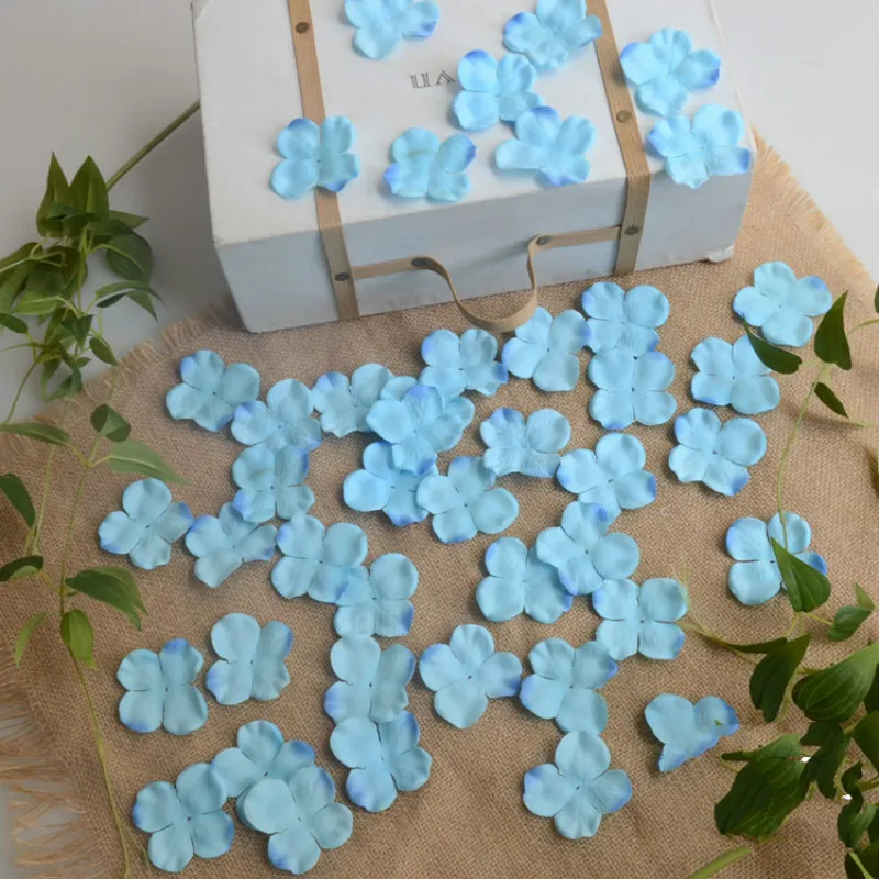 

175 unids/lote seda Artificial Hortensia flor pétalos motivo boda mano lanzamiento flores decorativas Hortensia flores de boda