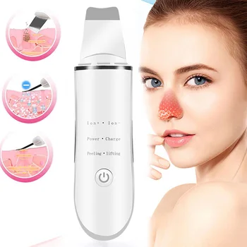 

Ultrasonic Facial Skin Scrubber Cleaner Ion Acne Blackhead Remover Peeling Shovel Cleaner Face Cleaning Face Lifting Machine