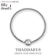 Браслеты черная цепочка 925 пробы серебро Модные украшения для Для женщин Для мужчин ссылка Мода Карма подарок стиль Томас браслет из бусин