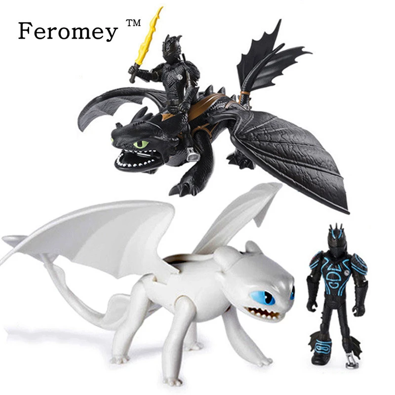 

How To Train Your Dragon 3 Light Fury Night Fury Toothless Action Figure Doll White Dragon Toys Children Birthday Gifts