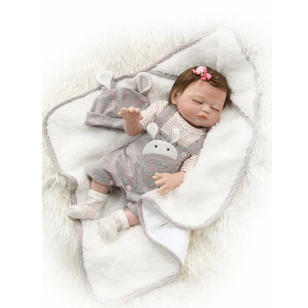 49 см всего тела силикона Reborn Baby Doll близнецов для мальчиков и девочек bebes детские