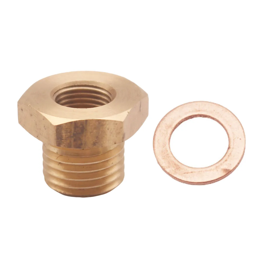 1/8-27NPT Female to M14x1.5 Gauge Sensor Sender Thread Adapter Fitting Brass