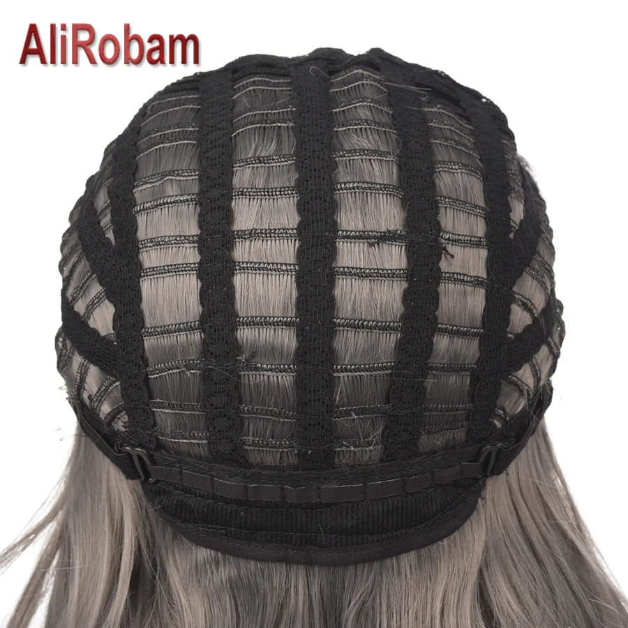 AliRobam шелковистые прямые парики термостойкие синтетические волосы Омбре парики для женщин черный до коричневый розовый серый синий