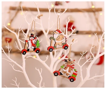 

Cartoon Santa Combination Pendant/Wooden Car Christmas Tree Decoration/Cartoon Christmas Tree Pendant/Home Decor/DIY House