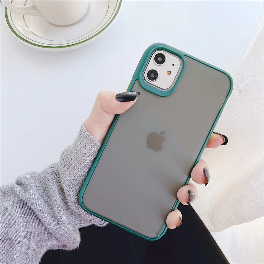 Luxury Contrast Color Midnight Green Matte Hard Pc Phone Case For Iphone 11 Pro X Xr Xs Max 6s 7 8 Plus Shockproof Cover Fundas Aliexpress