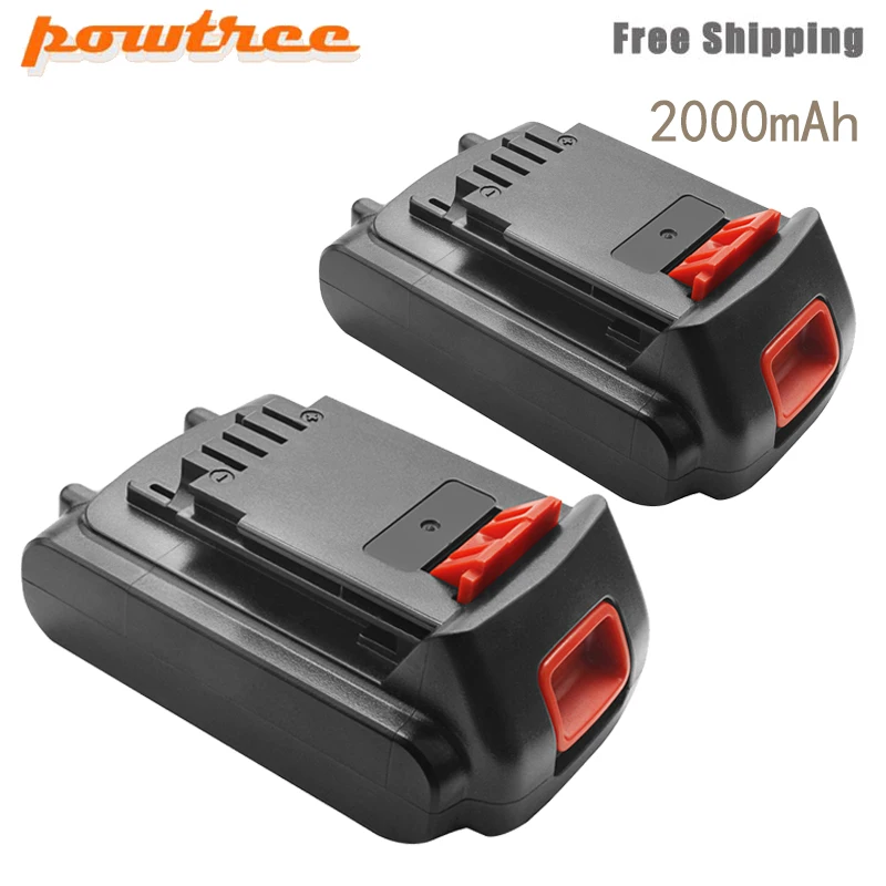 

Powtree 2000mAh Battery For Black & Decker LBXR20 20Volt Lithium LB20 LCS1620 LDX220 Tools batteries