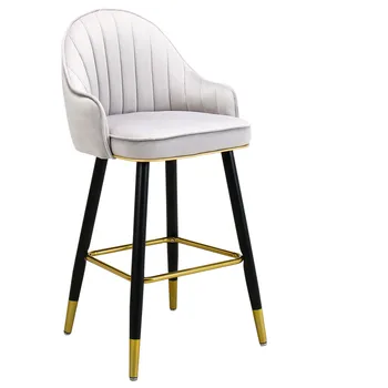

Light luxury solid wood bar chair American high Nordic fashion modern Italian home stool