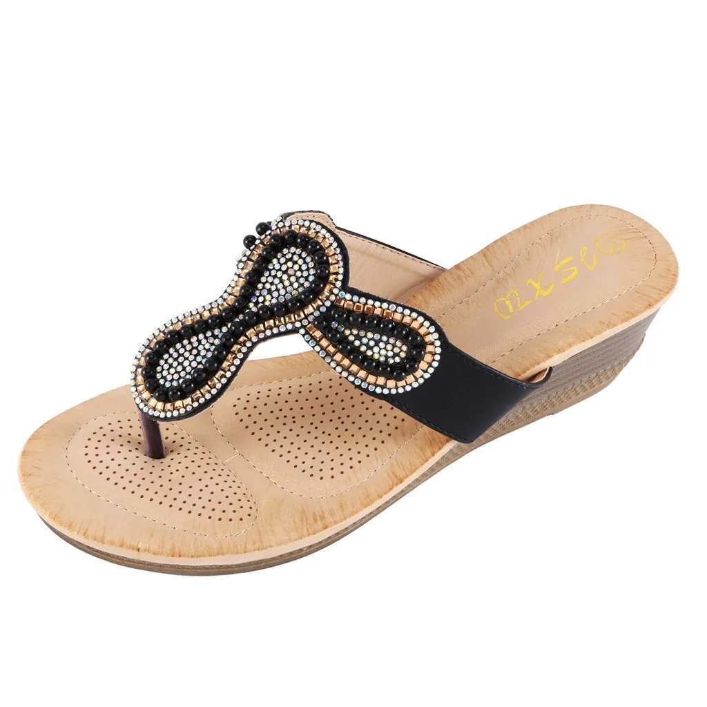 SAGACE/женские шлепанцы в богемном стиле Шикарные женские сандалии Вьетнамки на