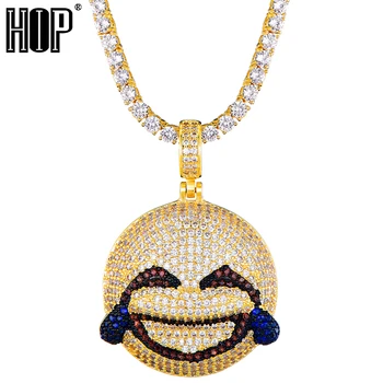 

Hip Hop Rapper Gold Iced Out Bling Cubic Zircon Chain Pendant & Necklace For Men Jewelry With Tennis Chain