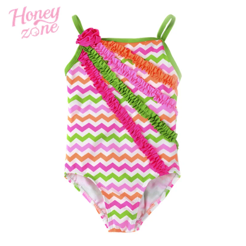 Honeyzone/детский купальник для девочек, Цельный купальник с рисунком радуги, От 2 до 14 лет, детский купальный костюм для девочек