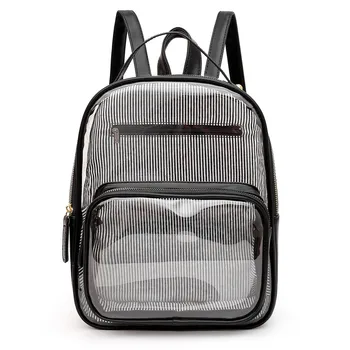 

Fashion Women Backpack Transparent Versatile Student Bags High Quality Youth Beach Jelly Leather Backpacks Spring New Fashion
