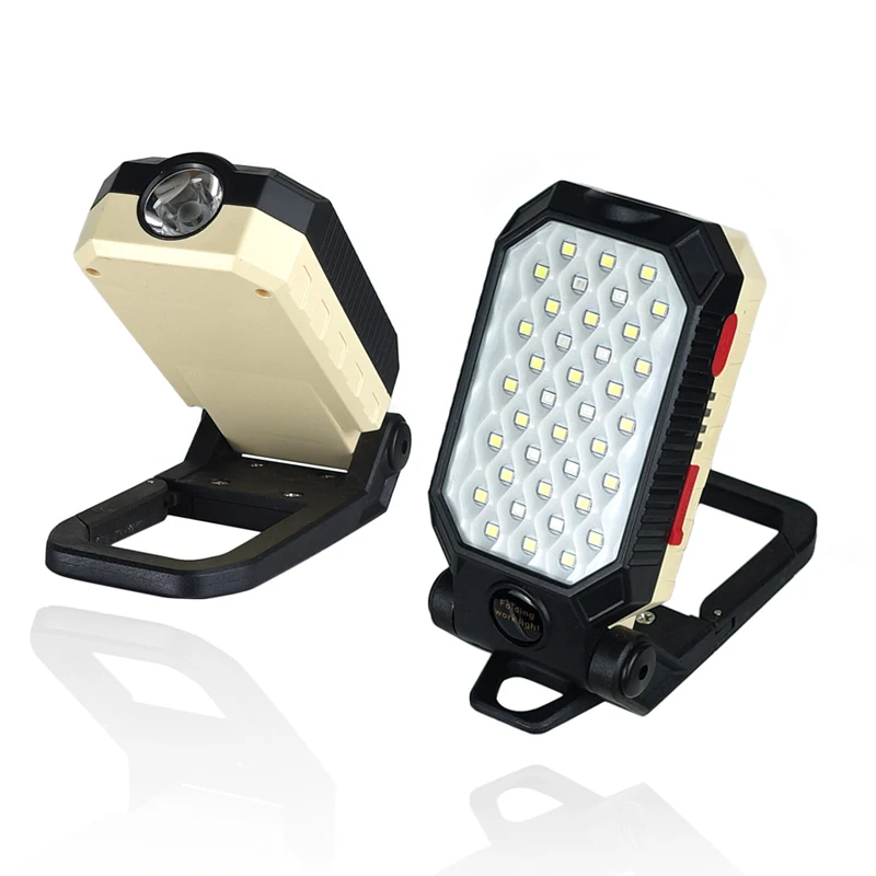 

4 Modes Work Light LED COB Rechargeable Magnetic Flashlight Torch Foldable Inspection Lamp Strong Magnet Emergency Camping Lamp
