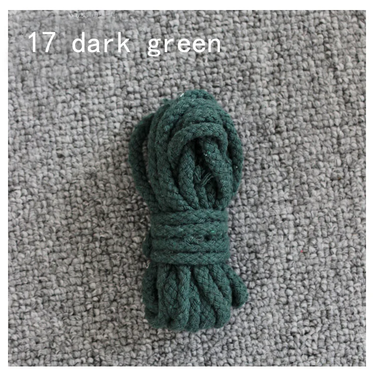 17 dark green Colord \ coton Веревка diy Ручная тканая лента, в качестве дополнительного товара-волочильная, Красивый хлопковый нитки веревка - Цвет: 17 dark green