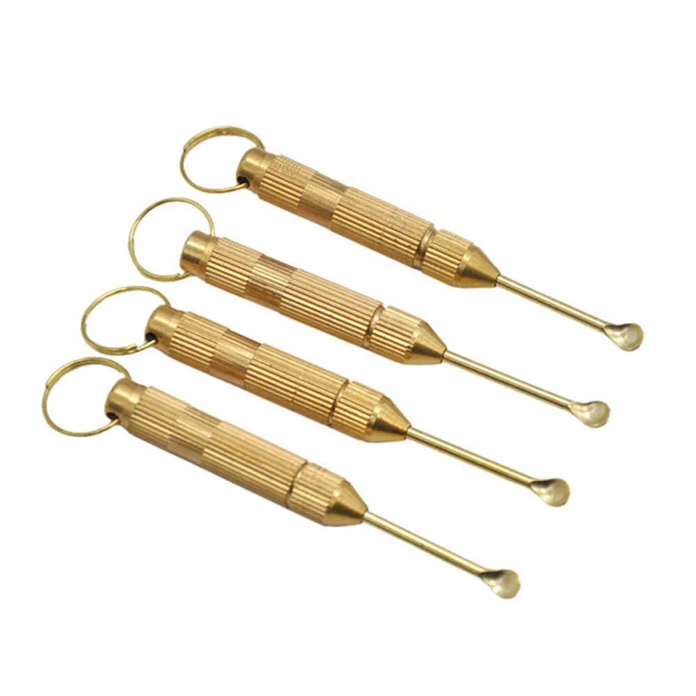 Золотая металлическая ложка используется для Sniffer Snorter HOOVER HOOTEER Snuff Snorter.