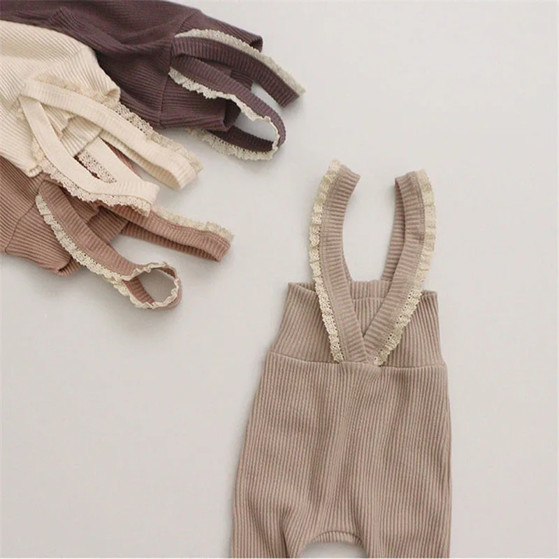 0-24M Newborn Kid Baby Girls Clothes Cotton Lace Overalls Elegant Stretch Pants Cute Sweet Bowknot Lovely Trousers Baby Outfit baby trousers cotton pants baby leggings