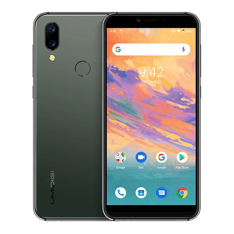 Смартфон UMIDIGI A3S, Android 10, глобальная полоса, 3950 мАч, 16 Мп+ 5 МП, MT6761, 5,7 дюйма, 2 ГБ+ 16 ГБ, смартфон, 13 МП, селфи, двойной, 4G, три слота - Цвет: Midnight Green