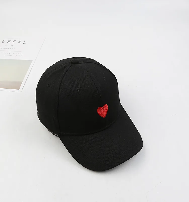 Baseball Caps Women Cute Kawaii Heart Printed Simple Student Adjustable Girls Harajuku Korean Style Womens Hat All-match Casual