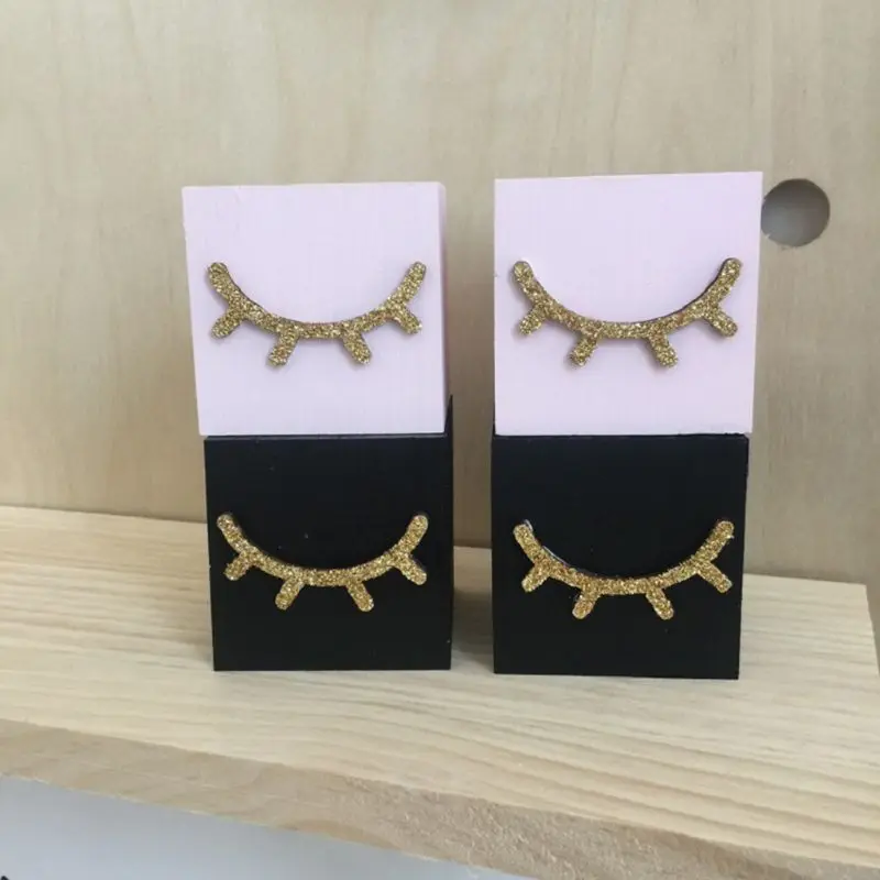 Baby Baby Photography Decoration Props Pink Glitter Eyelashes Solid Wood Square Ornaments Children Room Fashion Soft Assembly