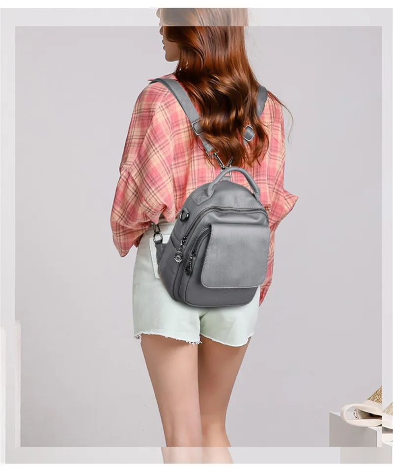 Модный Универсальный женский рюкзак однотонный Mochila кожаный женский рюкзак большой емкости дорожные сумки для леди девушка Plecaki Damskie